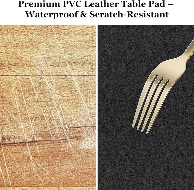 Warmstar Leather Table Cover 25 x48 Inch, 1.8MM Thick PVC Table Protector Waterproof, Desk Cover Protector Non-Slip Table Pad for Kitchen, Dresser, Gaming Desk,Dining Room Table