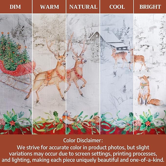 Maison d' Hermine Table Cloth Square Table 100% Cotton 60 x 60 Inches Fall Tablecloth Reusable Everyday Use for Thanksgiving Christmas Decorations Dining Farmhouse Party (Christmas Tradition)