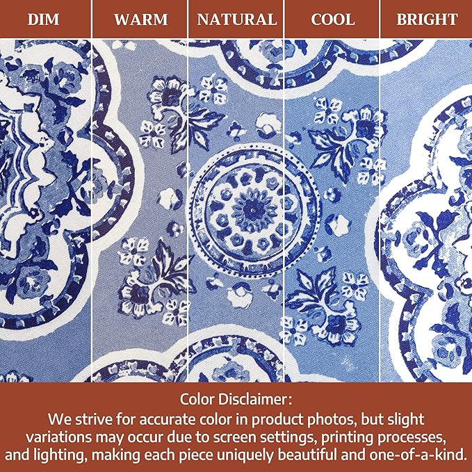 Maison d' Hermine Table Cloth Rectangle Table 100% Cotton 70 x 140 Inches Tablecloth Reusable Decorative for Dining Room Farmhouse Home Valentines Day Decorations Spring Summer - Melodie Bleue
