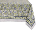 ATOSII Amara 100% Cotton Fall Tablecloth, Handblock Floral Print Rectangle Linen for Kitchen Dining I Parties Wedding Outdoors Picnics Easter I Spring Summer 72 X 108 Inches I 8 Seater Table