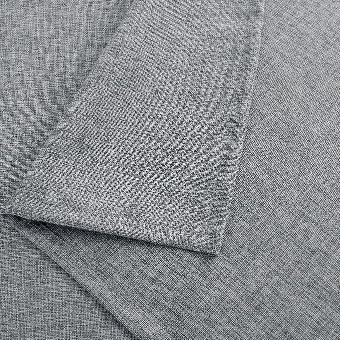Hiasan 2 Pack Faux Linen Rectangle Tablecloth - Wrinkle and Stain Resistant Washable Table Cloth for Kitchen Dining Room Holiday Table Cover for Party Dinner, Grey, 54 x 108 Inch