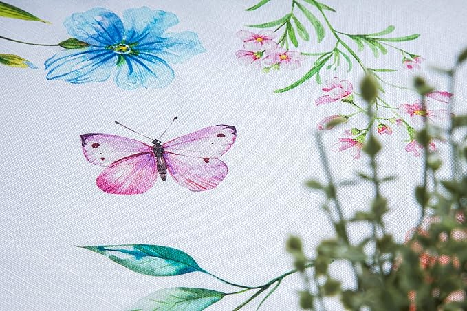 Maison d' Hermine Table Cloth Rectangle Table 100% Cotton 70 x 90 Inches Tablecloth Reusable Decorative for Dining Room Farmhouse Home Valentines Day Decorations Spring Summer - Just Floral