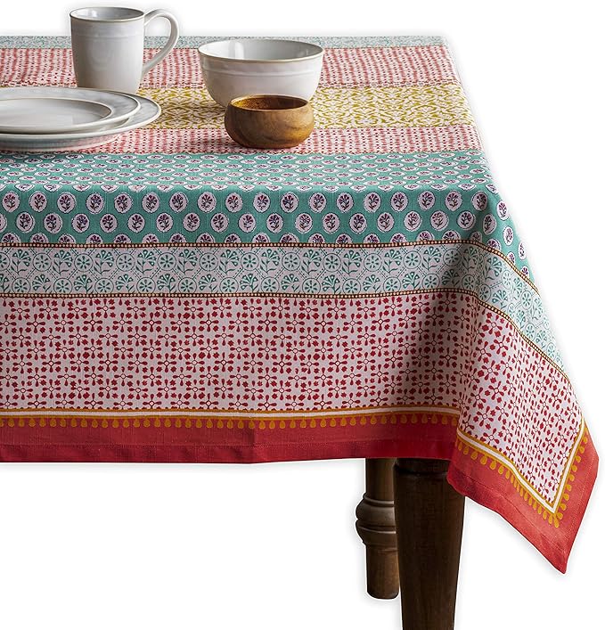 Maison d' Hermine Table Cloth Rectangle Table 100% Cotton 70 x 90 Inches Tablecloth Reusable Decorative for Dining Room Farmhouse Home Valentines Day Decorations Spring Summer - Provence