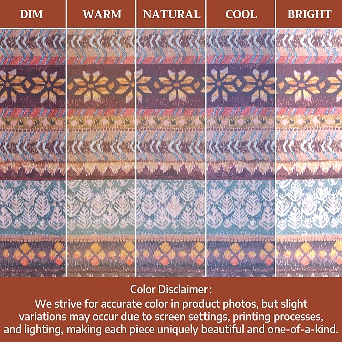 Maison d' Hermine Table Cloth Rectangle Table 100% Cotton 60 x 90 Inches Fall Tablecloth Reusable Everyday Use for Thanksgiving Christmas Decorations Dining Farmhouse Party (Fair Isle)