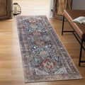 Keen Home Design 2x12 Rug - Machine Washable Runner Rug with Non-Slip Backing, Ideal for Hallway, Entryway, Kitchen, Laundry Room - Vintage, Easy Clean, Durable, Low Pile - (2'6" x 12')