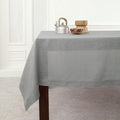 Solino Home Soft Grey Linen Tablecloth 52 x 52 Inch - 100% Pure Linen Square Table Throw - Classic Hemstitch, Machine Washable Table Cloth for Winter, Spring, Easter