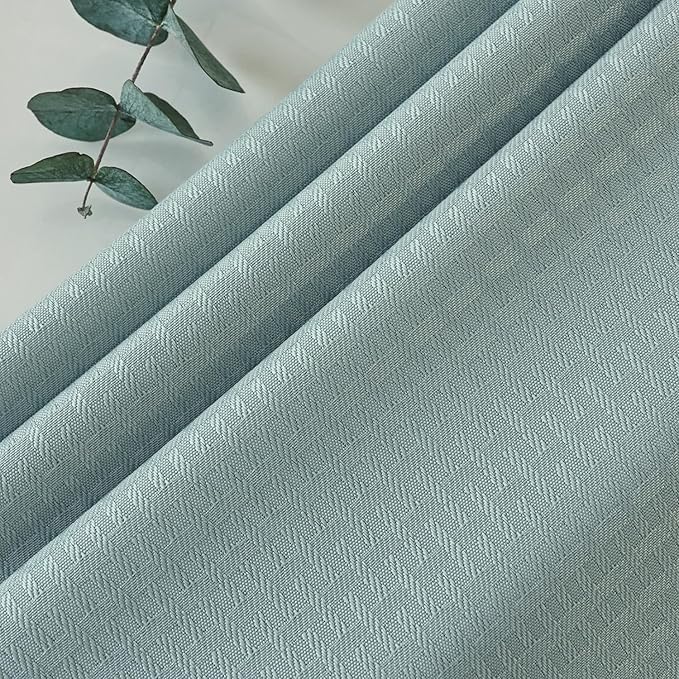 maxmill Weaved Texture Tablecloth Water Resistance Antiwrinkle Spillproof Soft Washable Table Cloth for Dining Room, Buffet Banquet Parties Holiday Dinner, Rectangular 70 x 108 Inch, Dusty Blue