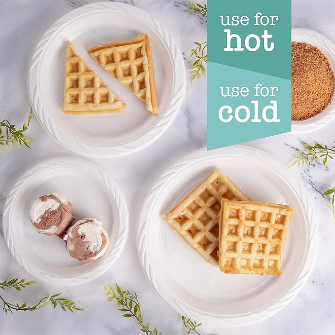 800 Count Disposable 6 Inch White Plastic Dessert Plates