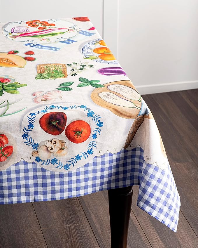 Maison d' Hermine Table Cloth Rectangle Table 100% Cotton 60 x 120 Inches Tablecloth Reusable Decorative for Dining Room Farmhouse Home Valentines Day Decorations Spring Summer - Gourmand