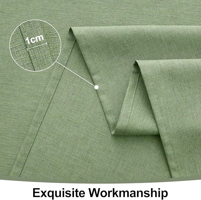 Smiry Rectangle Table Cloth Linen Textured, Waterproof Spillproof Anti-Wrinkle Burlap Tablecloth, Washable Decorative Fabric Table Cover for Dining, Party, Banquet, 60 x 120 Inch, Sage Green