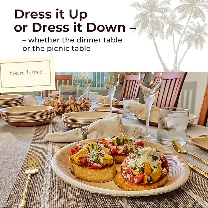 Indie Palm Disposable Palm Leaf Plates – 100 Pack 6 Inch Square – Heavy Duty, 100% Compostable & Biodegradable – Eco-Friendly Alternative to Plastic & Bamboo – Perfect for Parties & Events