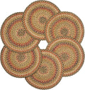 Homespice Kingston Jute Woven Round Placemats Set of 6, 15", Warm Country Decor, Multicolor Table Mats - Vibrant Colors, Durable, Easy to Clean and Protects Furniture