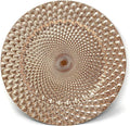 allgala 13-Inch 6-Pack Heavy Quality Round Charger Plates-Peacock Rose Gold-HD80363