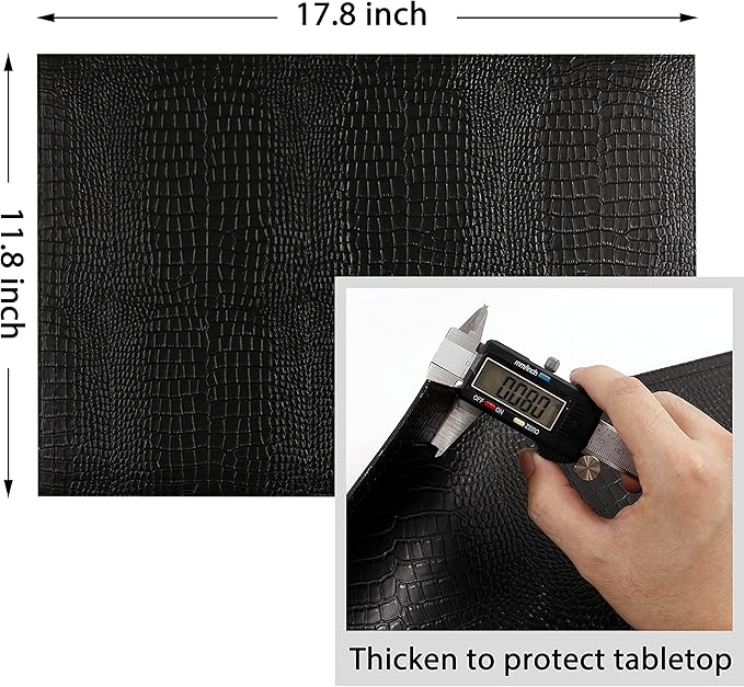 Jovono Faux Leather Hardboard Placemats, Set of 8 PU Table Mats, Easy to Clean, Heat & Stain Resistant for Office Conference Table, Dining Home Decor
