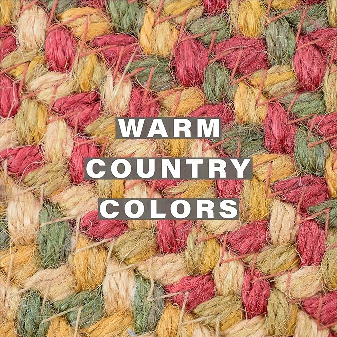 Homespice Cider Barn Jute Braided Kitchen Trivets for Hot Dishes, Warm Country Rustic Decor, Set of 6, Red 8" Round Heat Resistant Mat - Rich Colors, Easy to Clean, Durable and Protects Furniture
