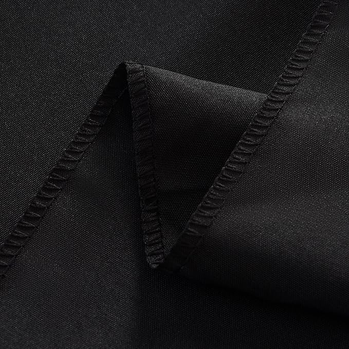6-Pack 60x60 inch Black Table Cloths, Solid Stain and Wrinkle Resistant Tablecloth, Premium Plain Weave Polyester Fabric Rectangle Table Linen Covers for Hotel, Banquet