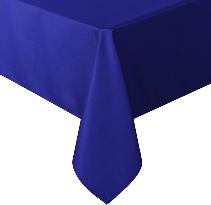 sancua Rectangle Tablecloth - 54 x 78 Inch - Stain and Wrinkle Resistant Washable Polyester Table Cloth, Decorative Fabric Table Cover for Dining Tables, Buffet Parties and Camping, Blue
