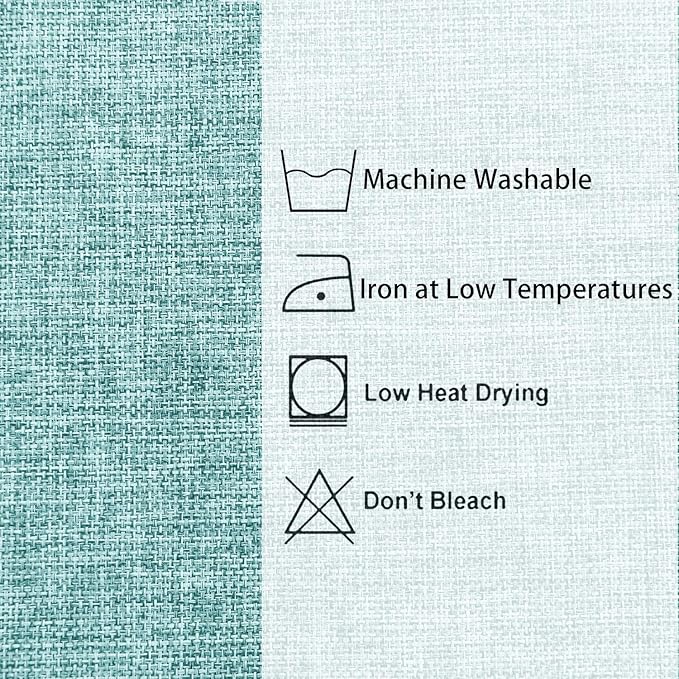 Hiasan 2 Pack Faux Linen Rectangle Tablecloth - Wrinkle and Stain Resistant Washable Table Cloth for Kitchen Dining Room Holiday Table Cover for Party Dinner, Aqua, 60 x 102 Inch