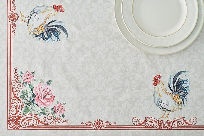 Maison d' Hermine Table Cloth Rectangle Table 100% Cotton 60 x 120 Inches Tablecloth Reusable Decorative for Dining Room Farmhouse Home Valentines Day Decorations Spring Summer - Campagne
