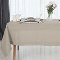 D'Moksha Homes Natural Linen Tablecloth for Rectangle Tables 60 x 102 Inch - Classic Hemstitch 100% Pure Linen Natural Table Cloth - Machine Washable Dining Tablecloth for Valentines, Spring, Easter