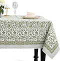 CPC Meadow Vine Tablecloth 100% Cotton 70x108 Inch Indian Block Print Rectangle Table Cover, Table Cloth for Gifting in Weddings, Halloween, Fall, Christmas, Thanksgiving
