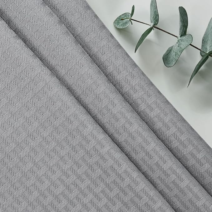 maxmill Rectangle Tablecloth Weaved Pattern Waterproof Spillproof Wrinkle Free Table Cloth, Kitchen Dining Tabletop Decoration, Fabric Table Cover for Holiday Parties, 52 x 70 Inch, Light Grey