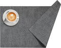 DOLOPL Placemats Set of 6, Reversible Wipeable & Heat Resistant Place Mats, Modern Faux Leather Table Mats for Kitchen, Neutral Waterproof Tablemats for Dining Table Decor, Wedding, Party(Charcoal)