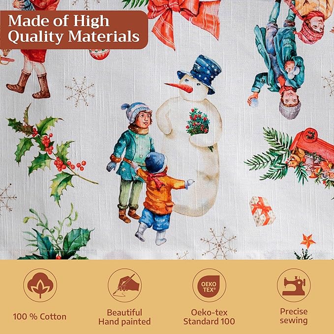 Maison d' Hermine Table Cloth Rectangle Table 100% Cotton 70 x 90 Inches Fall Tablecloth Reusable Everyday Use for Thanksgiving Christmas Decorations Dining Farmhouse Party (Chromo)