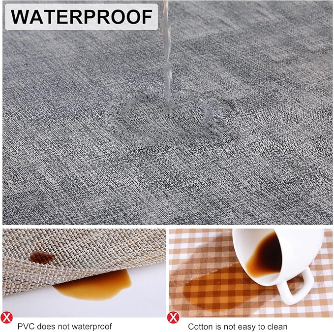 homing Faux Leather Heat Resistant Placemats 12 Packs, Waterproof Wipeable Dining PU Place Mats for Indoor & Outdoor, Easy to Clean, Smokey Grey