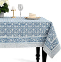CPC Azure Regal Tablecloth 100% Cotton 70x108 Inch Indian Block Print Rectangle Table Cover, Table Cloth for Gifting in Weddings, Halloween, Fall, Christmas, Thanksgiving