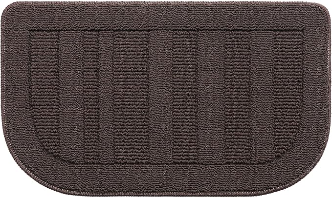 BEQHAUSE 30x18 Inch Kitchen Rug Mat Durable Kitchen Rugs Non-Slip Washable Absorbent Kitchen Mats for Floor Dirt-Resistant Semicircular Kitchen Mat (Brown)
