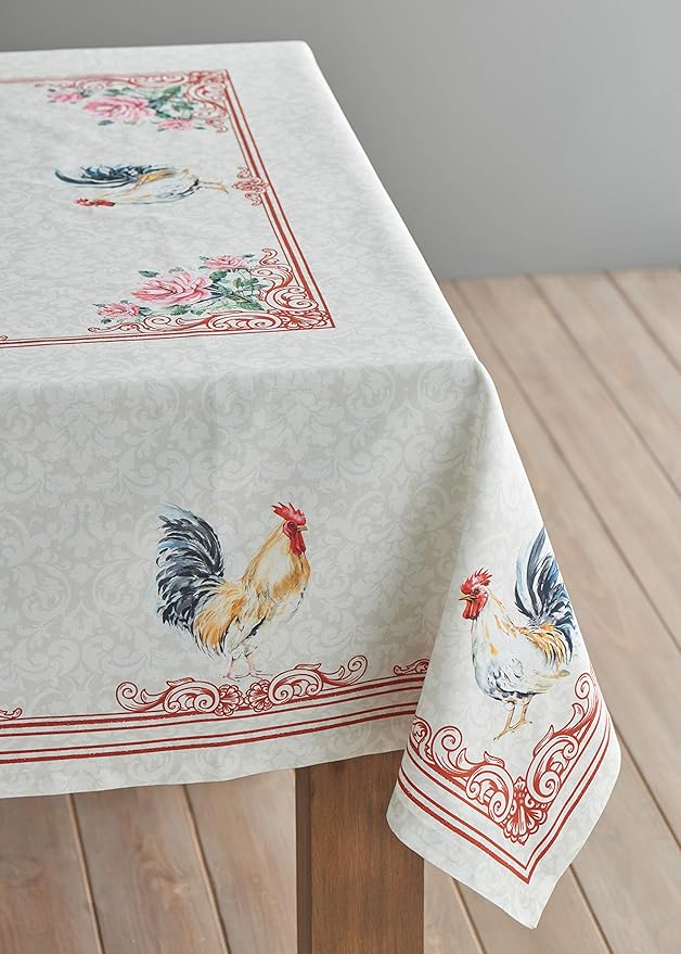 Maison d' Hermine Table Cloth Square Table 100% Cotton 60 x 60 Inches Tablecloth Reusable Decorative for Dining Room Farmhouse Home Valentines Day Decorations Spring Summer - Campagne