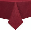 Hiasan Faux Linen Rectangle Tablecloth - Wrinkle and Stain Resistant Washable Table Cloth for Kitchen Dining Room Holiday Table Cover for Dinner, Red, 52 x 70 Inch