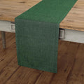 Solino Home Linen Small Table Runner 60 Inches - Athena, 100% Pure Linen Forest Green Table Runner 14 x 60 Inch Ideal for Dresser and Coffee Tables - Winter, Easter, St Patricks Day