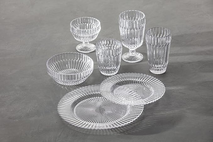 Fortessa Archie Glass Drinkware, Goblet Glass (Set of 6), 14.2 Ounce, Clear