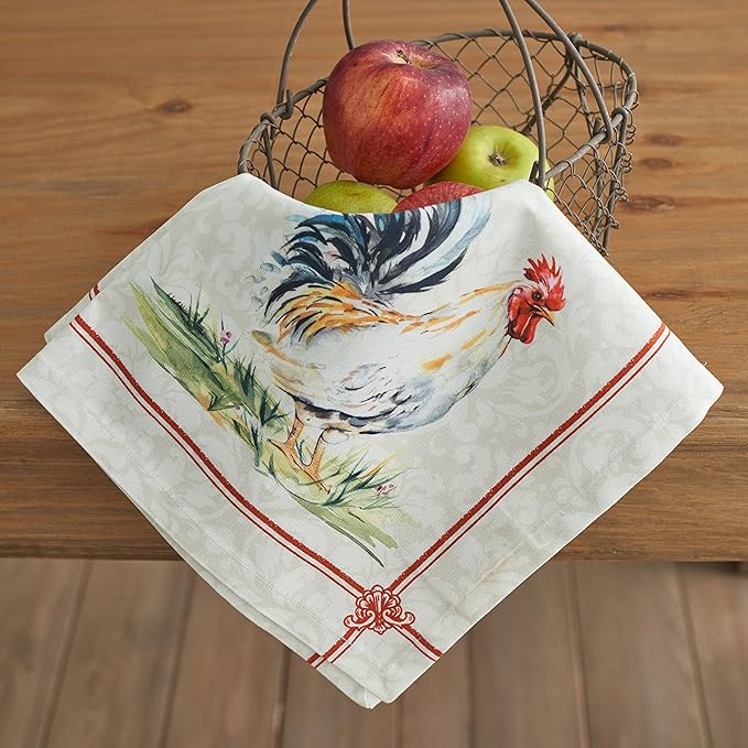 Maison d' Hermine Cloth Napkins Set of 4 100% Cotton Everyday Reusable Square Napkins Cloth Washable, Dinner, Party, Wedding, Restaurant, Spring/Summer (Campagne, 20" x 20")