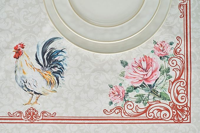 Maison d' Hermine Table Cloth Rectangle Table 100% Cotton 60 x 120 Inches Tablecloth Reusable Decorative for Dining Room Farmhouse Home Valentines Day Decorations Spring Summer - Campagne