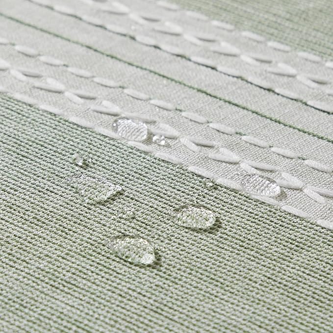 ZeeMart Contrast Linen Table Cloth Rectangle Table Cloths 60x104 Inch Mid-Stripe Green, Farmhouse Style Heavy Weight Sage Green Tablecloth, Water Resistant Burlap Tablecloths