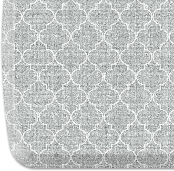 GelPro Elite Premier Anti-Fatigue Kitchen Comfort Floor Mat, 20x48, Lattice Light Grey Stain Resistant Surface with Therapeutic Gel and Energy-Return Foam for Health & Wellness