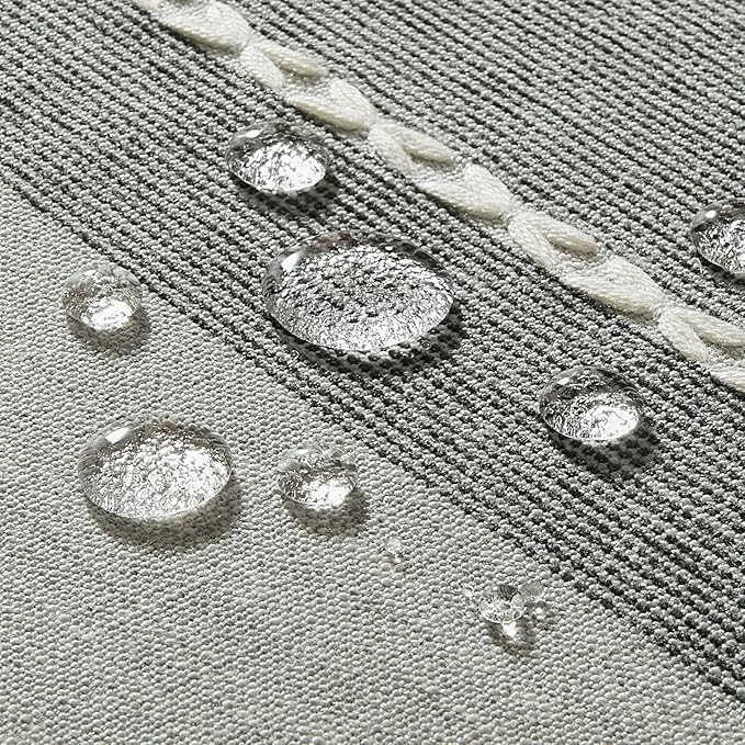 ZeeMart Contrast Linen Round Tablecloth 60 Inch Grey, Farmhouse Style Round Table Cloth Heavy Weight Grey Tablecloths, Water Resistant Burlap Table Cloths