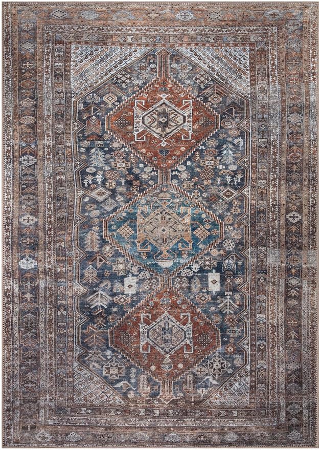 Keen Home Design 3x5 Rug - Machine Washable Entry Rug with Non-Slip Backing, Ideal for Enteryway, Kitchen, Bathroom, Laundry Room - Vintage, Easy Clean, Durable, Low Pile - (3' x 5')