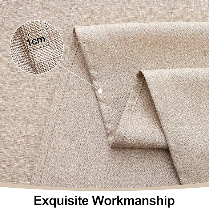 Smiry Rectangle Table Cloth Linen Textured, Waterproof Spillproof Anti-Wrinkle Burlap Tablecloth, Washable Decorative Fabric Table Cover for Dining, Party, Banquet, 60 x 84 Inch, Linen