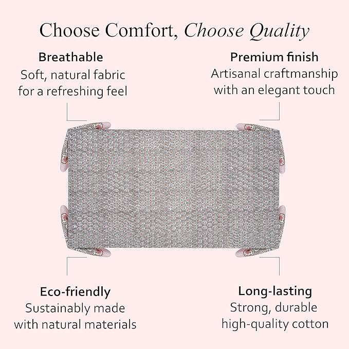 CPC Tablecloth 100% Cotton 70x118 Inch Indian Block Print Rectangle Table Cover, Table Cloth for Weddings, Spring/Summer, Barbeque - Labra Gray