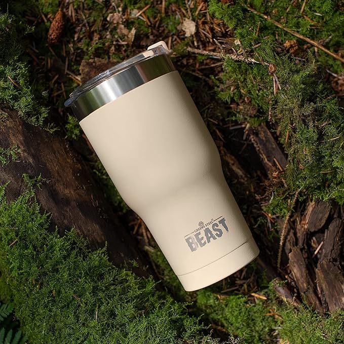 Beast 20 oz Tumbler Stainless Steel Vacuum Insulated Coffee Ice Cup Double Wall Travel Flask (Sand)