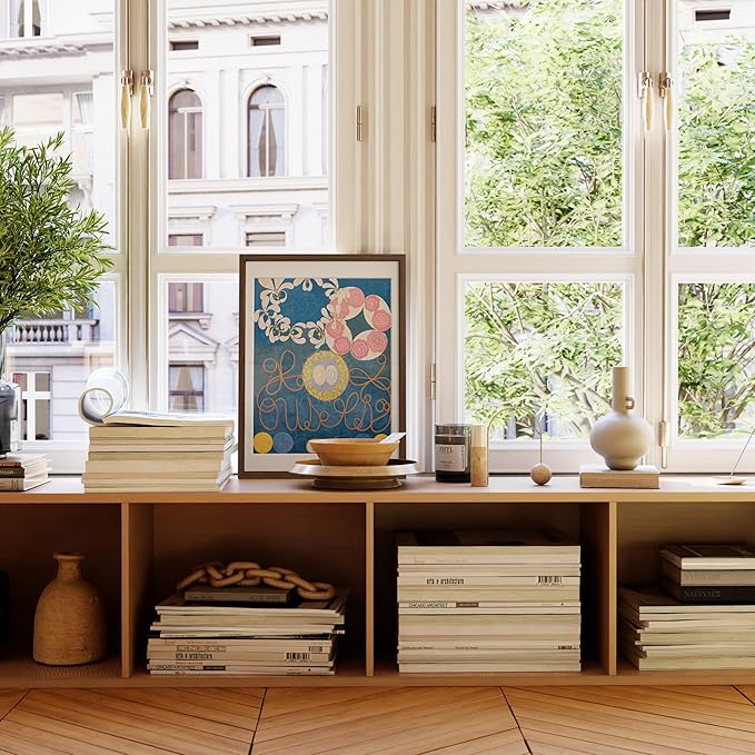 Haus and Hues 18x24 Picture Frame with Real Glass and Walnut American Oak Matted to 16x20 - Oak 18x24 Frame Wood - Includes Vertical & Horizontal Hang - Ideal for Home, Room, Office (18x24 in, Walnut)