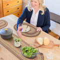 Homespice Kingston Braided Oval Table Runner, Warm Country Decor, Multicolor 11x36 - Jute Dining Table Accessories - Rich Colors, Easy to Clean, Durable and Protects Furniture