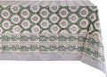 ATOSII Kari Green 100% Cotton Rectangle Fall Tablecloth, Block Print Floral Table Cloth Linen for Dining Parties Outdoors Christmas Thanksgiving Grandmillennial Home Decor 72 X 140 Inches I 12 Seater
