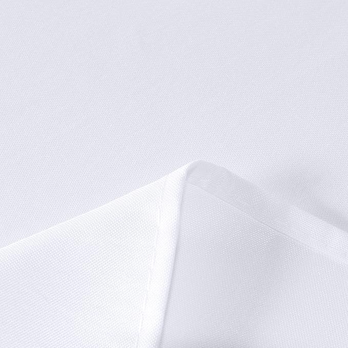 sancua Rectangle Tablecloth - 60 x 84 Inch - Stain and Wrinkle Resistant Washable Polyester Table Cloth, Decorative Fabric Table Cover for Dining Tables, Buffet Parties and Camping, White