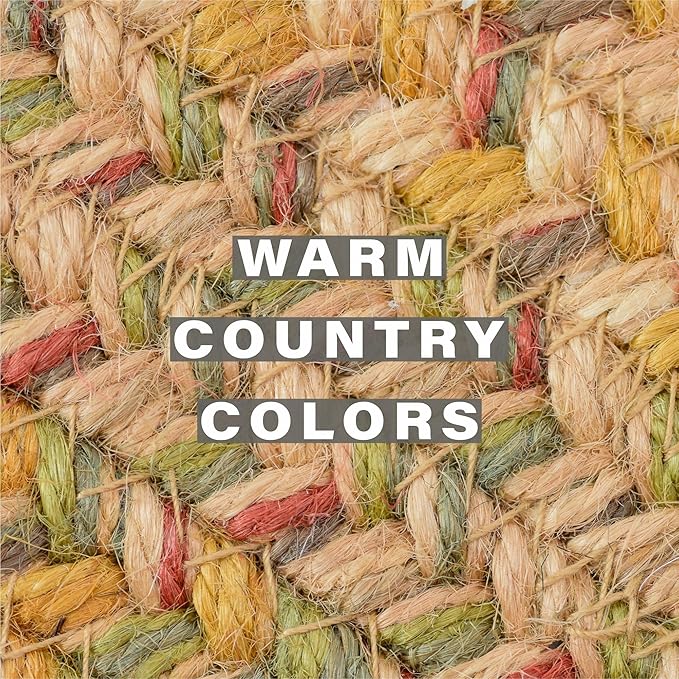 Homespice Harvest Braided Jute Coasters 4", Warm Country Decor, Set of 6, Multicolor - Durable, Absorbs Moisture, Easy to Clean and Protects Furniture
