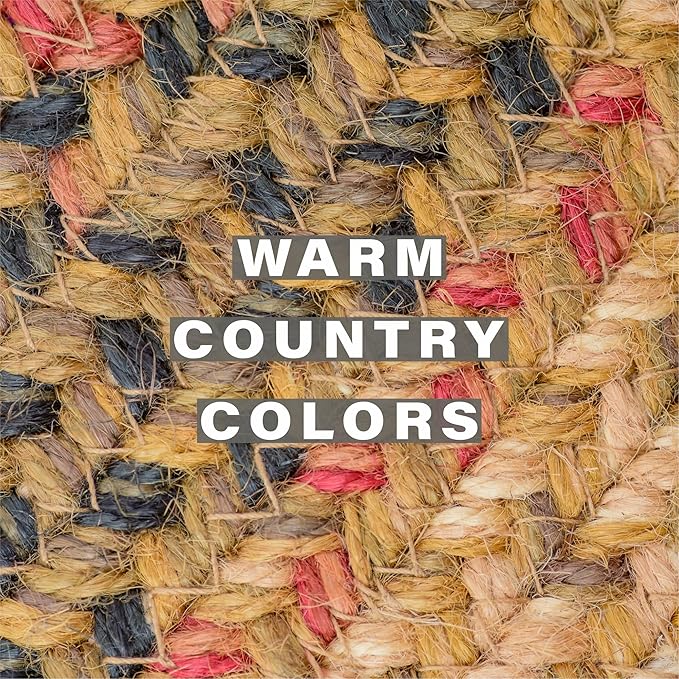 Homespice Russet Braided Oval Table Runner, Warm Country Decor, Multicolor 11x36 - Jute Dining Table Accessories - Rich Colors, Easy to Clean, Durable and Protects Furniture